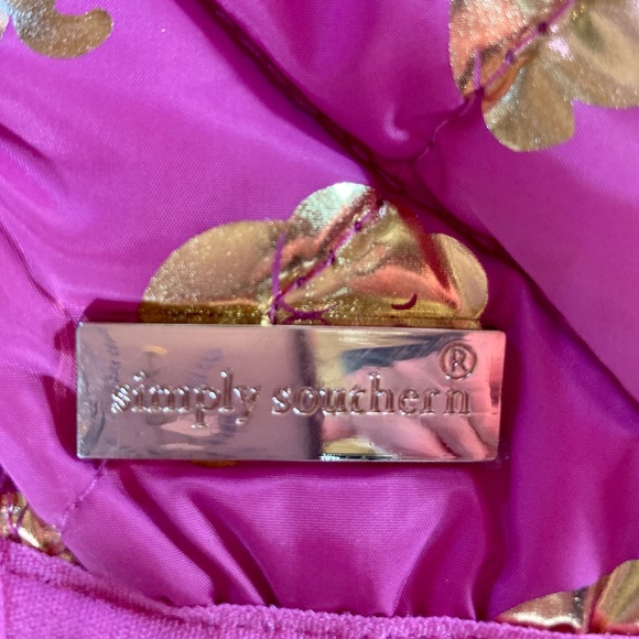 SIMPLY SOUTHERN Pink Elephant Patterned Thin Puffer Vest Sz.  S - Picture 11 of 15